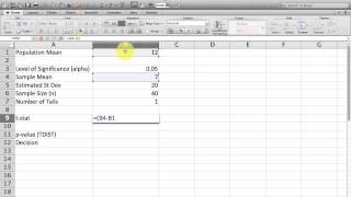 How to Use the TDIST Function in Excel  TDIST Formula [upl. by Anasiul]