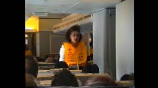 Olympic Airways Boeing 747 Live Safety Demonstration by Cabin Crew  August 1991 [upl. by Inalaehak]