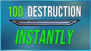 Level 100 DESTRUCTION Instantly in Skyrim [upl. by Adnovoj]