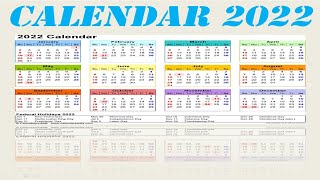 Calendar 2022 with HolidaysCalendar 2020 Indian Festival with Holidays 2022 Compedu Knowledge [upl. by Shuma548]