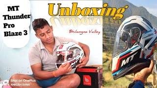 MT Helmet Unboxing RS6800  MT Thunder Pro Blaze 3 White travelunbo MThelmets Helmetsunboxing [upl. by Schwartz]