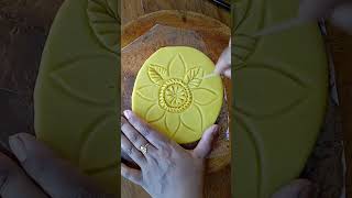 Flower Nokshi pitha  Easy nokshi pitha recipe  Nokshi pitha design  নকশি পিঠা nokshipitha [upl. by Claretta]