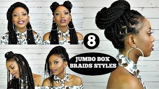 How To Style Jumbo Box Braids8 Quick And Unique Styles [upl. by Neibart]