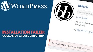 WordPress Installation Failed Could Not Create Directory  Fix Plugin amp Theme Installation Error [upl. by Phillip653]