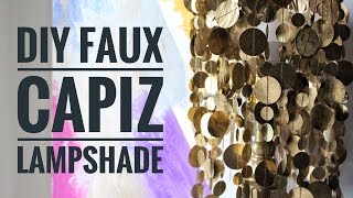 DIY  Faux Capiz Lampshade  Easy  Using Household Products [upl. by Enaud]