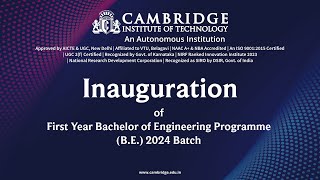 Inauguration of First Year Bachelor of Engineering Programme 2024 Batch [upl. by Diamond]