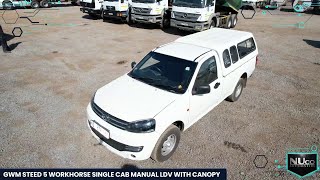 2021 GWM STEED 5 WORKHORSE SINGLE CAB MANUAL LDV WITH CANOPY  NUco Auctioneers [upl. by Richards829]