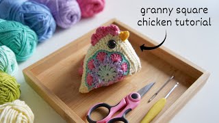 Crochet a chicken using two granny squares [upl. by Ten522]