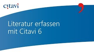 27 Vorhandene Literatur in Ihrem Citavi 6 Projekt erfassen [upl. by Culver271]