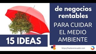 15 ideas de negocios rentables para cuidar el medio ambiente [upl. by Angadresma]