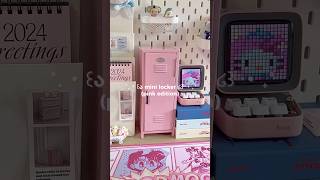 mini locker for my desk 🎀🤍 asmr unboxing desk decor pink [upl. by Yursa]