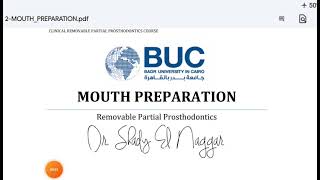 Mouth Preparation removable partial prosthodontics [upl. by Onitnerolf629]