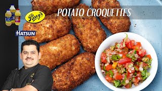 Potato croquettes  Easy starter  Evening time snacks  Chef Venkatesh Bhat  lunch box snack [upl. by Isteb]