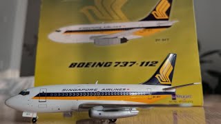 UNBOXING and REVIEW Inflight 200 Singapore airlines Boeing 737100 reg 9VBFF  IF7311213 [upl. by O'Malley]