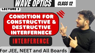 Lecture 3 Wave Optics  Interference and Condition for Constructive amp Destructive Interference [upl. by Pretrice]