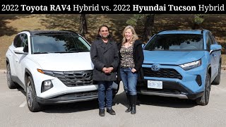 Comparing the 2022 Toyota RAV4 Hybrid amp 2022 Hyundai Tucson Hybrid  2 hot hybrids [upl. by Eniluj541]