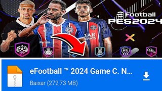 NOVO EFOOTBALL PES PPSSPP 2024 LITE 100 ATUALIZADO BRASILEIRÃO EUROPEUNOVAS TRANSFERÊNCIAS [upl. by Sverre]