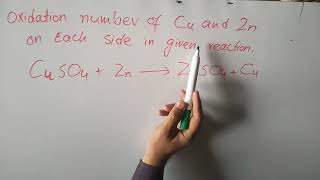 Oxidation numbers of zn and cu on both sides of equation  oxidation number of zn in znso4 [upl. by Julee495]