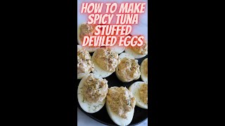 Spicy Tuna Stuffed Deviled Eggs Keto Recipe shorts [upl. by Herzig]