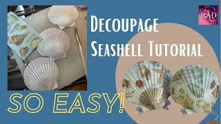 How to decoupage Seashells Napkin decoupage Part 1 [upl. by Drauode]