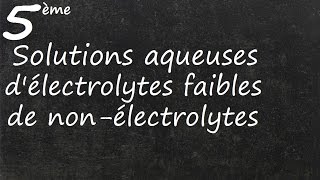 Solutions délectrolytes faibles et de non électrolytes [upl. by Sarah52]