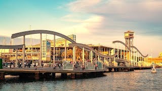 quotA stroll through Port Vell Barcelona at sunsetquot [upl. by Nivrehs]