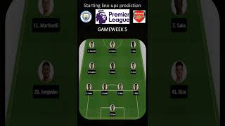 MANCHESTER CITY VS ARSENAL  STARTING LINE UPS PREDICTION shorts [upl. by Katzen]