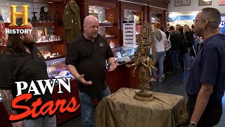 Pawn Stars 18th Century Tibetan Buddha  History [upl. by Ymereg]