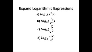 Expand Logarithmic Expressions [upl. by Coppinger]