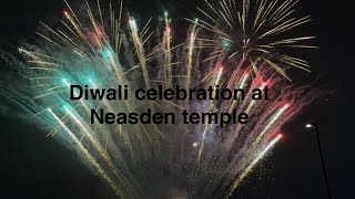 Diwali fireworks Diwali celebration in UK at Neasden temple…United Kingdom fireworks shorts [upl. by Whitcher]