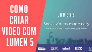 COMO CRIAR VÍDEO COM O LUMEN 5 [upl. by Orran]