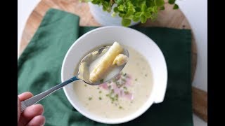 Witte aspergesoep  Recept  Bettys Kitchen NL [upl. by Heyra]