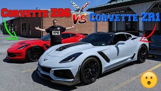 INDEPTH comparison of the CORVETTE Z06 and the CORVETTE ZR1 SIDE BY SIDE😮 [upl. by Enyaht105]