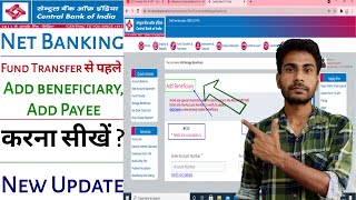 central bank of india net banking add beneficary  central bank of india add beneficiary other bank [upl. by Radmen653]