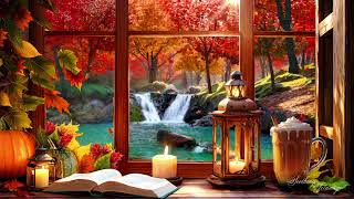 Relaxing Autumn Window Ambience Peaceful Fall Woods and Stream [upl. by Manolo]