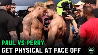 Jake Paul vs Mike Perry final face off gets heated mocks Dana White [upl. by Jolanta381]