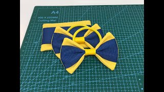 Making hair bows perfect for school  Fabric and grosgrain bows TUTORIAL [upl. by Wehttan]