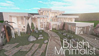 ROBLOX BLOXBURG Mansion Modern Blush House  House Build [upl. by Ainatit370]