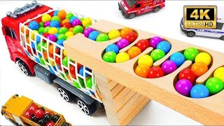 Marble Run ASMR Race ☆ HABA Slope amp Dump Truck Excavator Ambulance Forklift Garbage Truck Tractors [upl. by Clorinda]