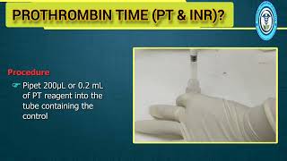 PT Prothrombin Time and INR Test Procedure [upl. by Llij]