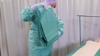 How to drape a patient using the Mölnlycke BARRIER Universal set 63702 [upl. by Aynas]