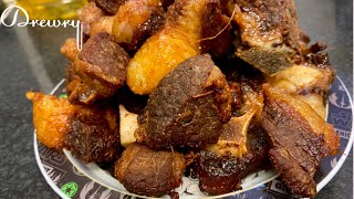 CHOUKOUYA DE VIANDE DE BOEUF  GHANA FRIED BEEF [upl. by Ecirtemed]