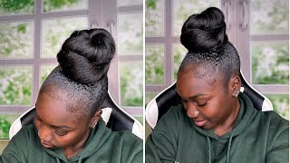 Quick amp Easy Bun Tutorial Using Braiding Hair [upl. by Idnod]