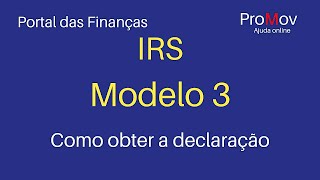 Como obter a declaração de irs  modelo 3 [upl. by Mair]