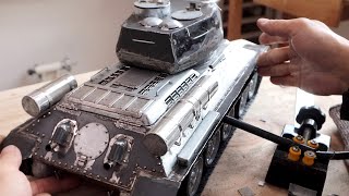 Build Metal Tank T34  How to make a tank from an oven  homemade RC Tank [upl. by Iroc404]