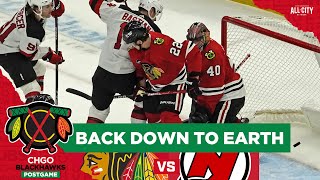 Taylor Hall Ryan Donato Score Chicago Blackhawks Burned by Devils  CHGO Blackhawks Postgame [upl. by Alidus]