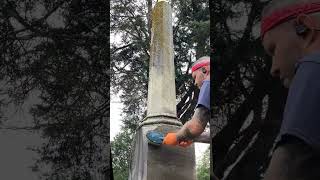 Headstone Cleaning large spire [upl. by Giacopo]