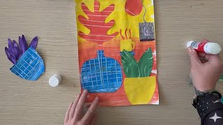 Art lesson  Organic shapes collage [upl. by Akilat]