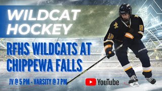 River Falls Wildcats Hockey at Chippewa Falls  JV 5 PM [upl. by Aicargatla]