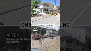 Chimney Rock NC Before amp After Helene Flooding [upl. by Trotter]